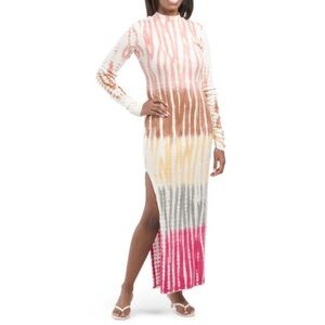 Young Fabulous & Broke Portia Dress Buttercup  Maxi Long Sleeve Slit Medium NWT